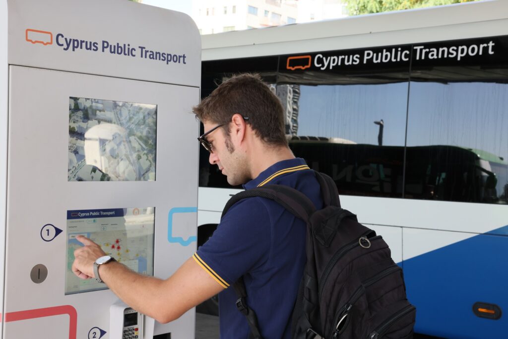 Ticket vending machine at Cyprus Public Transport station